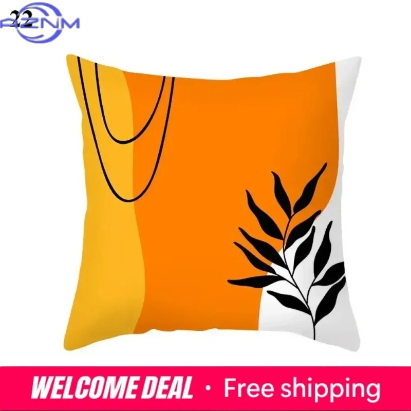 Century Textile & Sewing Supply Photos - Boho Orange Abstract Cushion Cover Mid