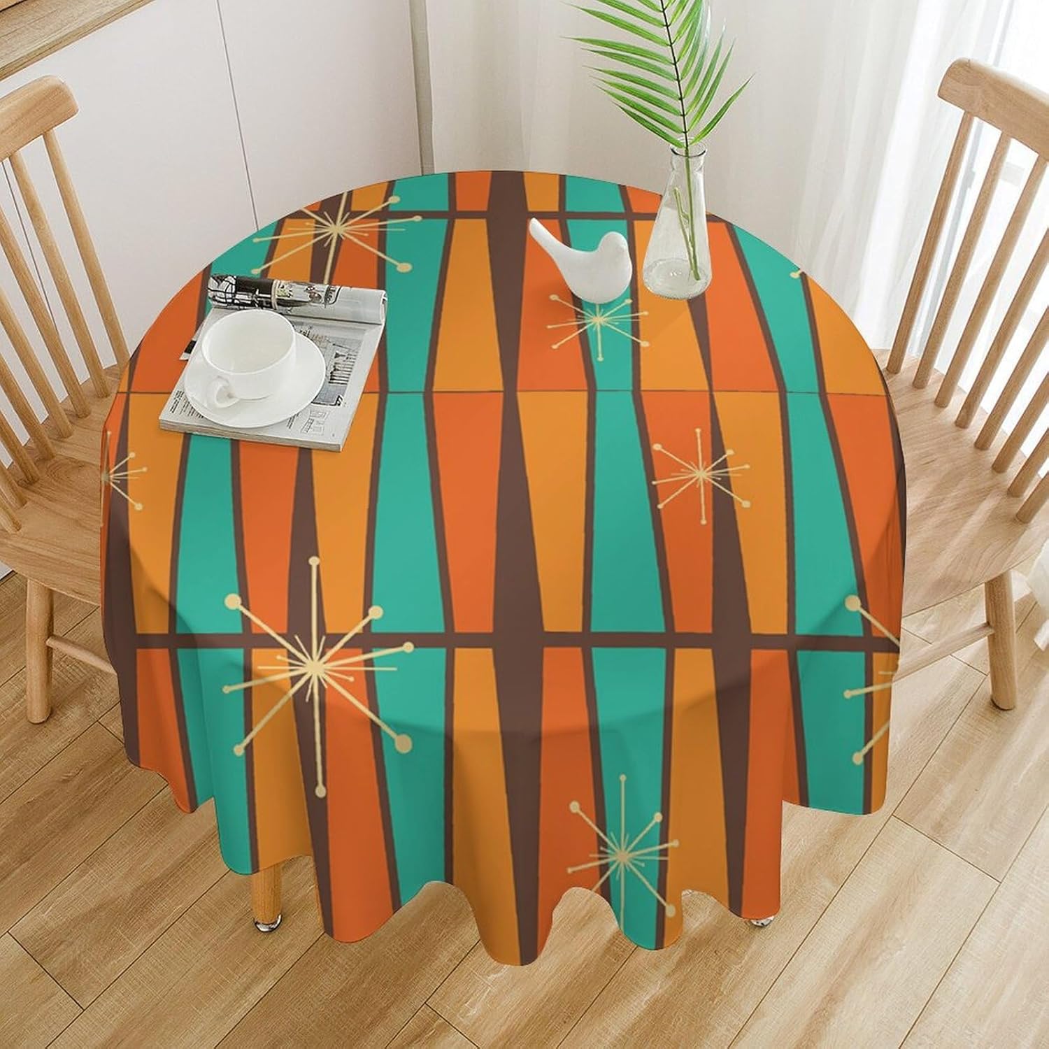 Century Textile & Sewing Supply Photos - Mid Century Modern Orange Yellow Geometry