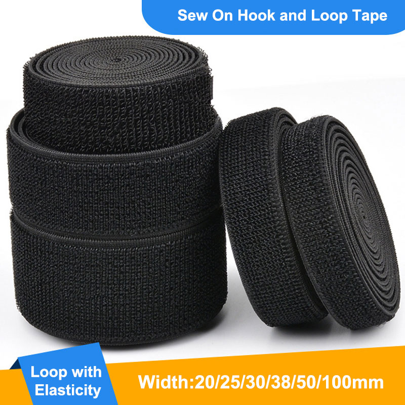 Velcro Sew On - 1Meter Elastic Hook and Loop Fastener