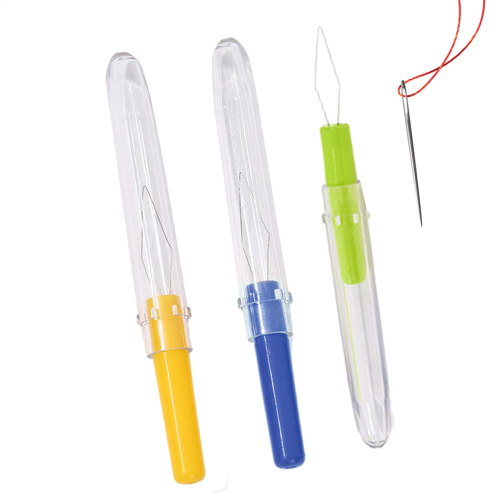 Needle Threader Tool - 3Pcs Needle Threader with Cover Automatic