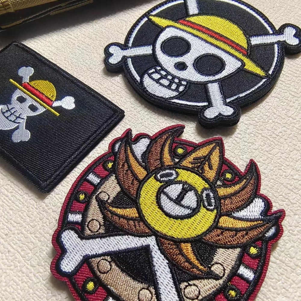 Velcro Sew On - One Piece Cartoon sleeve patch embroidery