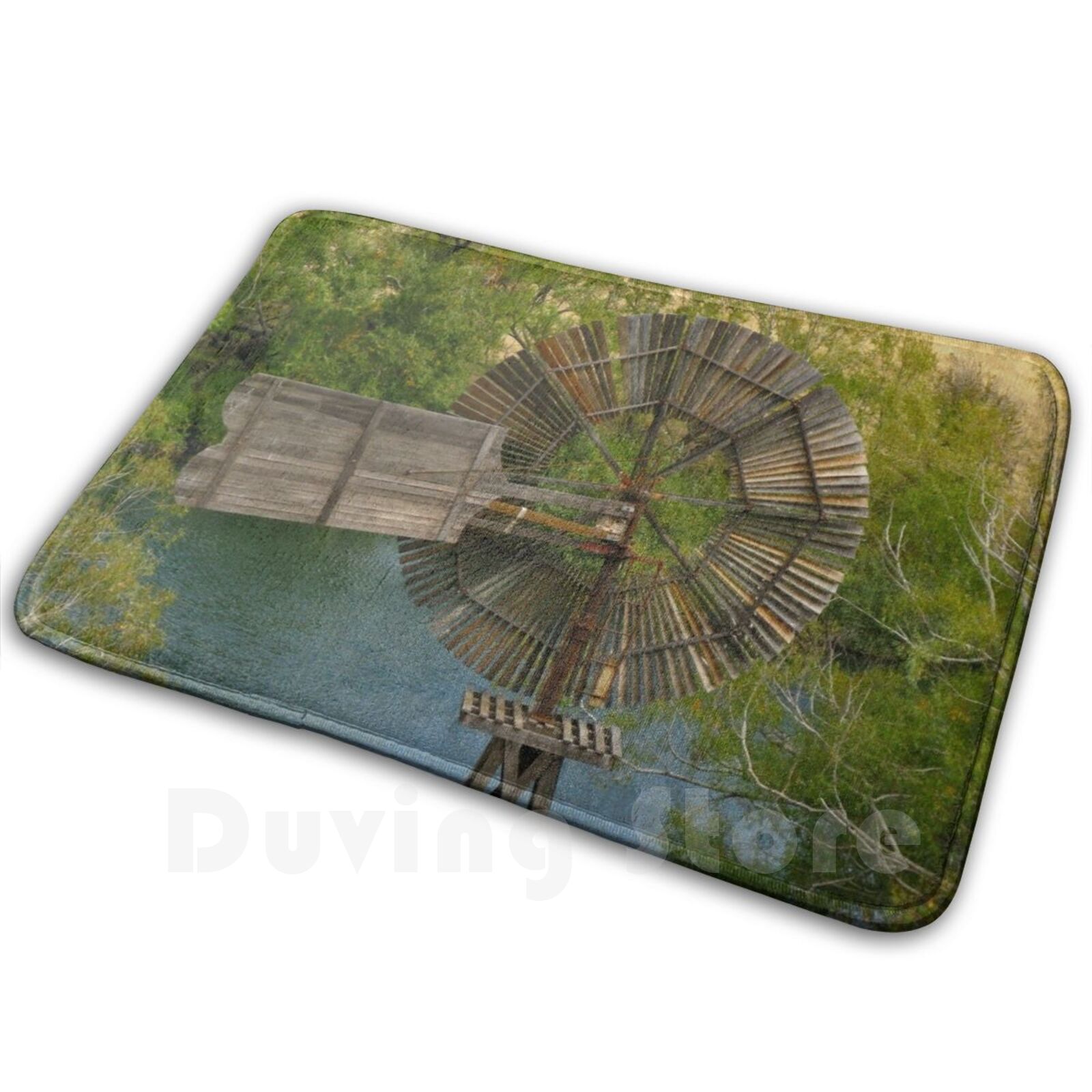 Century Textile & Sewing Supply Photos - Wooden Windmill Carpet Mat Rug Cushion