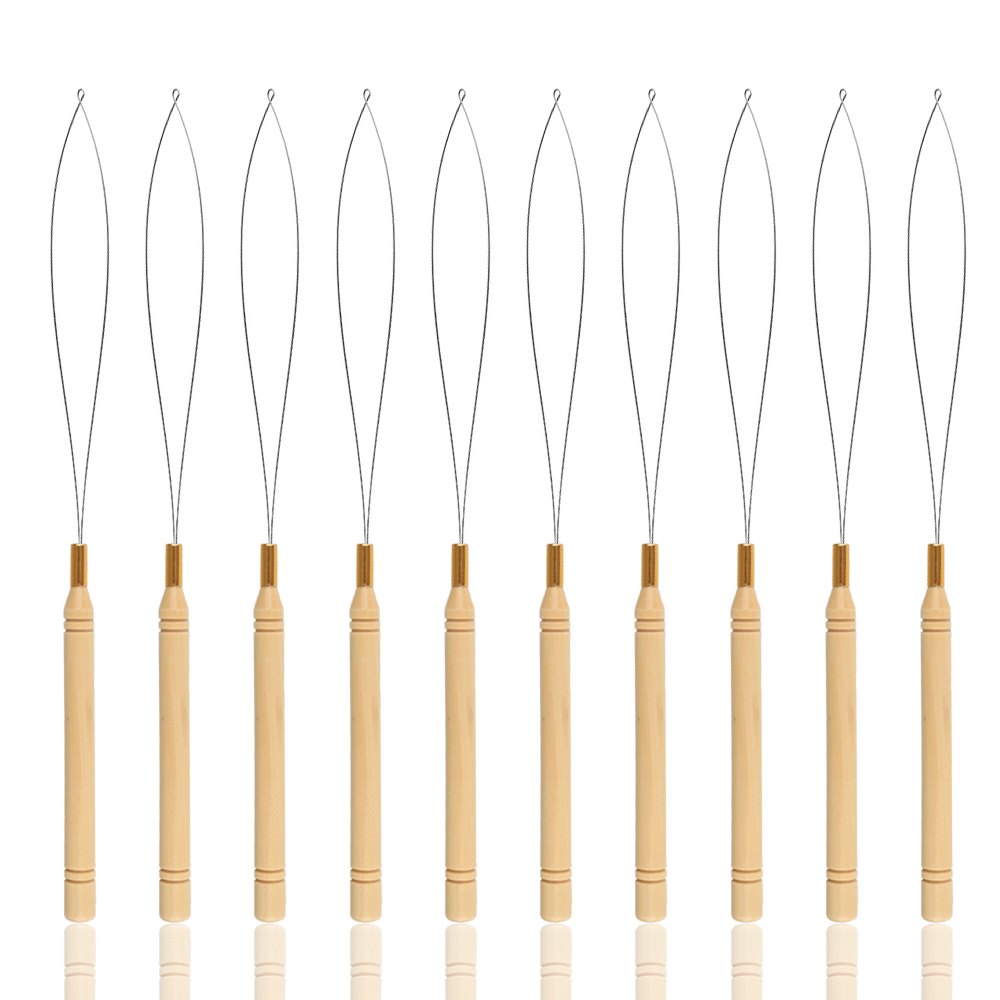 Needle Threader Tool - 10Pcs Micro Rings Loop Tool Handle