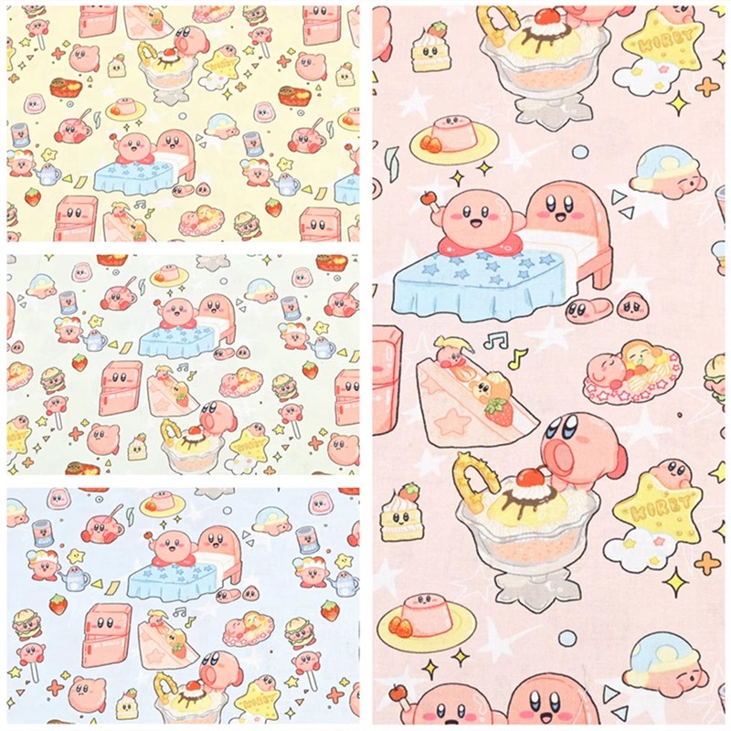 Sewing And Textile - Cartoon Kirby 100 Cotton Fabric Sewing