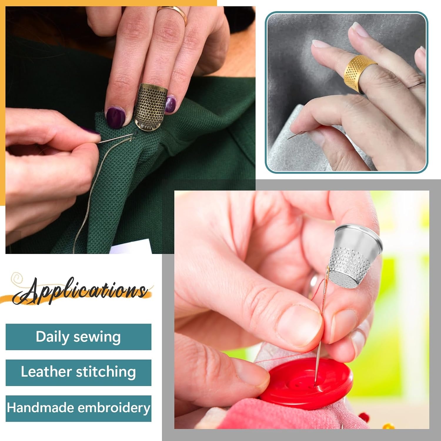 Sewing Thimbles, Adjustable Me - Sewing Thimble Metal review and price