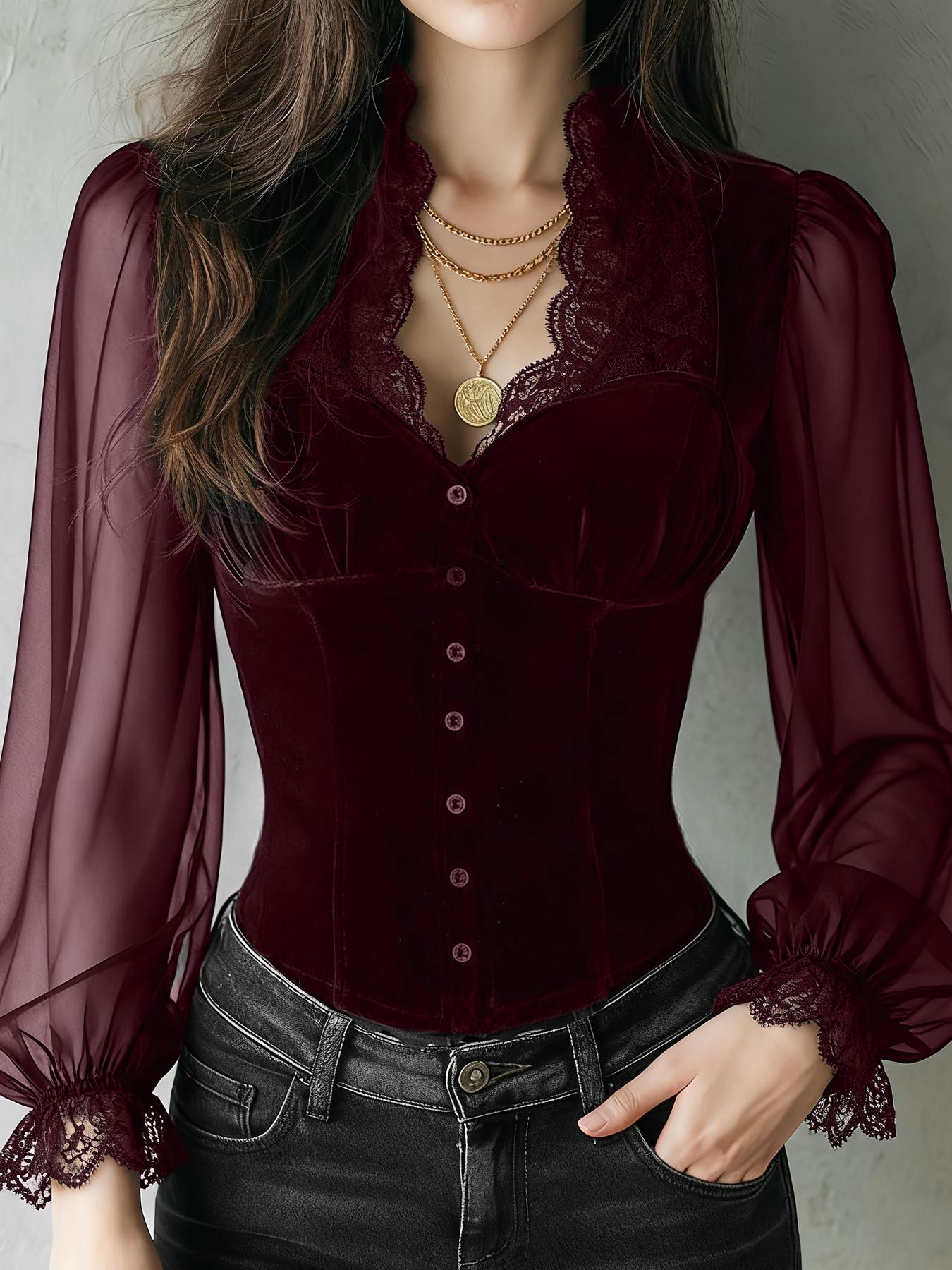 Ladies Solid Color Lace Trim F - Sewing V review and price
