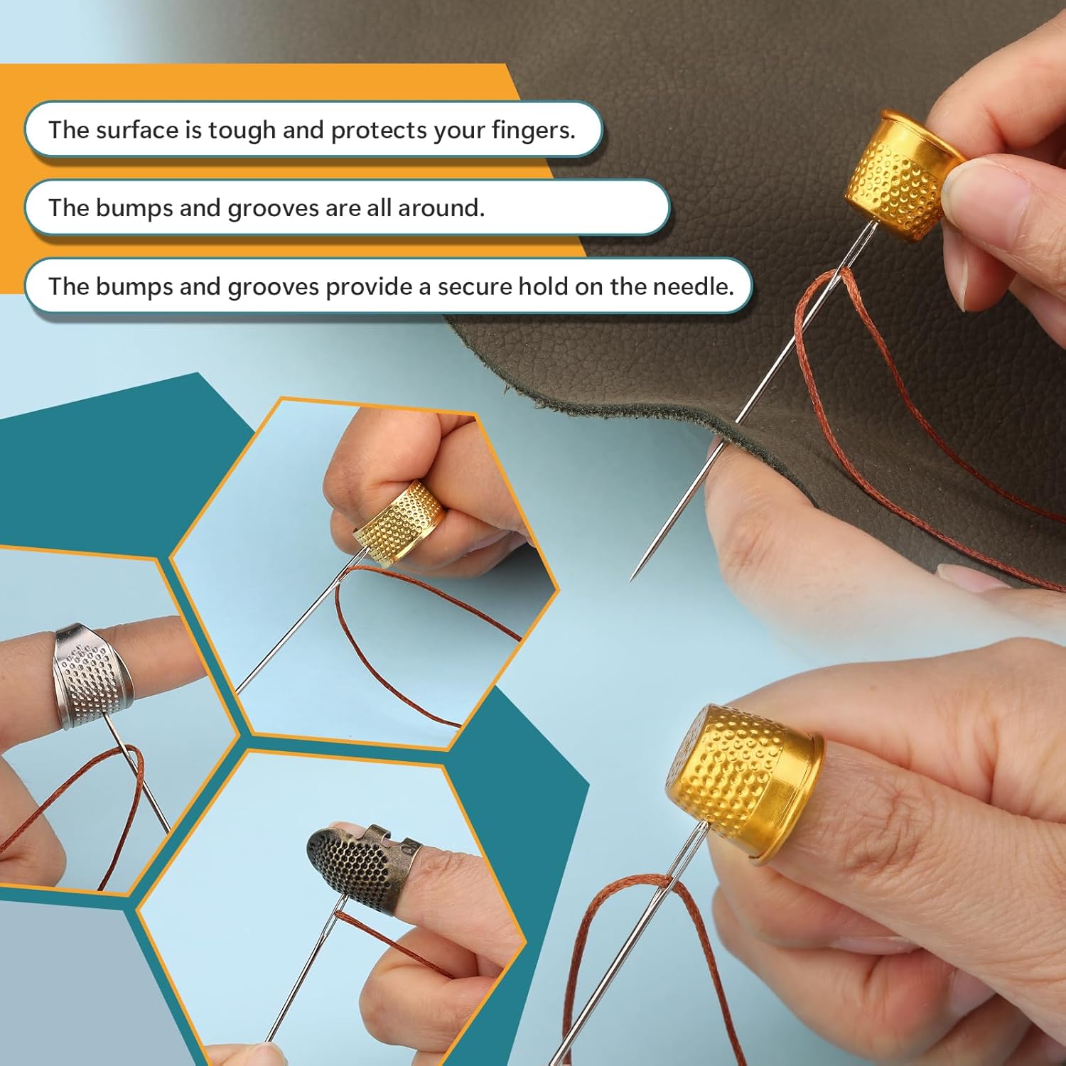 8PCS Sewing Thimble Kit for Ha - Sewing Thimble Metal review and price