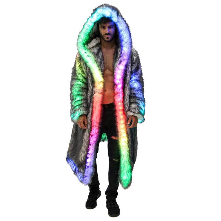 Faux Fur Coat Men Hooded Outer - Sewing V review and price