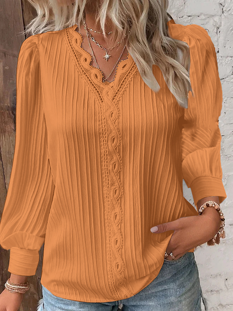 Women's White Blouses Lace Sti - Sewing V review and price
