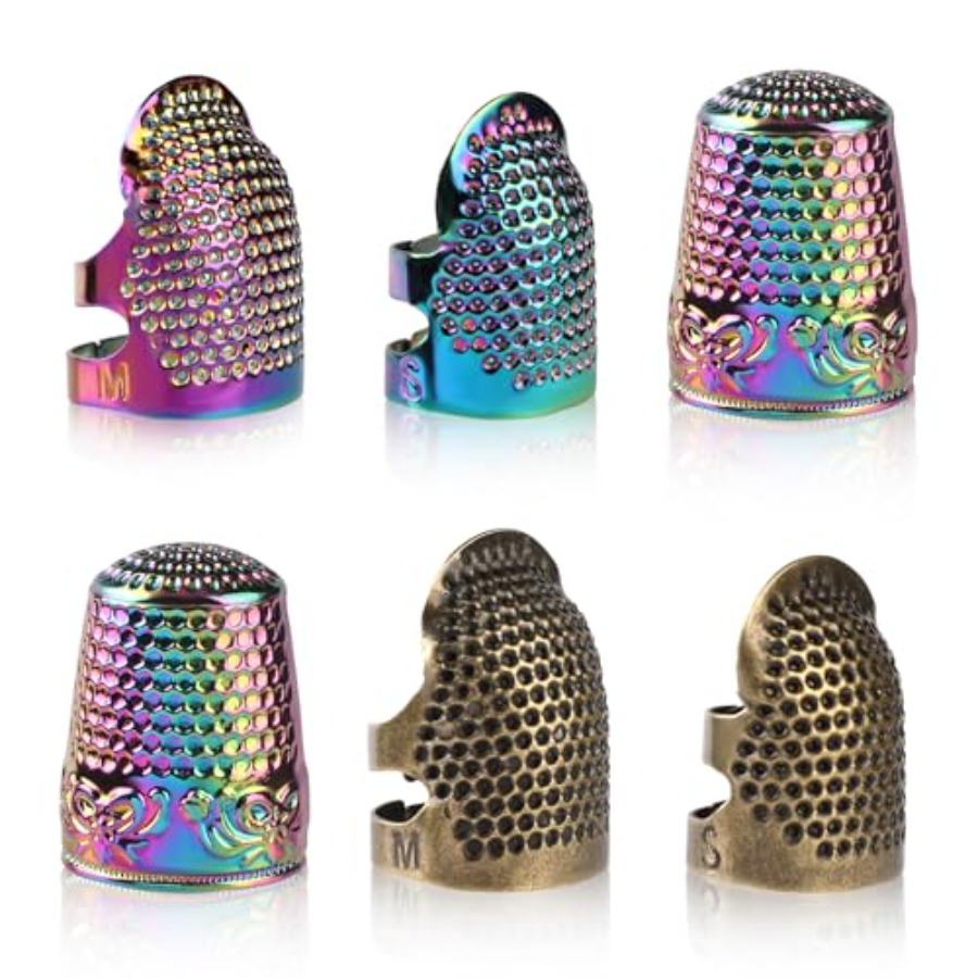 Thimbles for Hand Sewing, 6 PC - Sewing Thimble Metal review and price