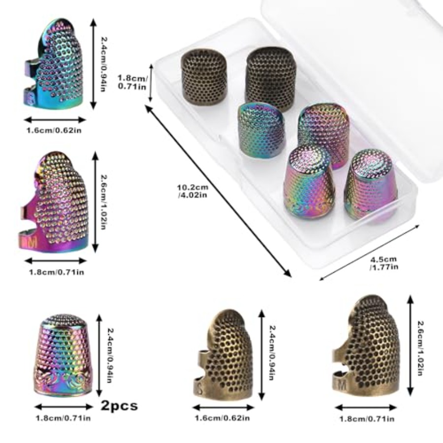 Thimbles for Hand Sewing, 6 PC - Sewing Thimble Metal review and price