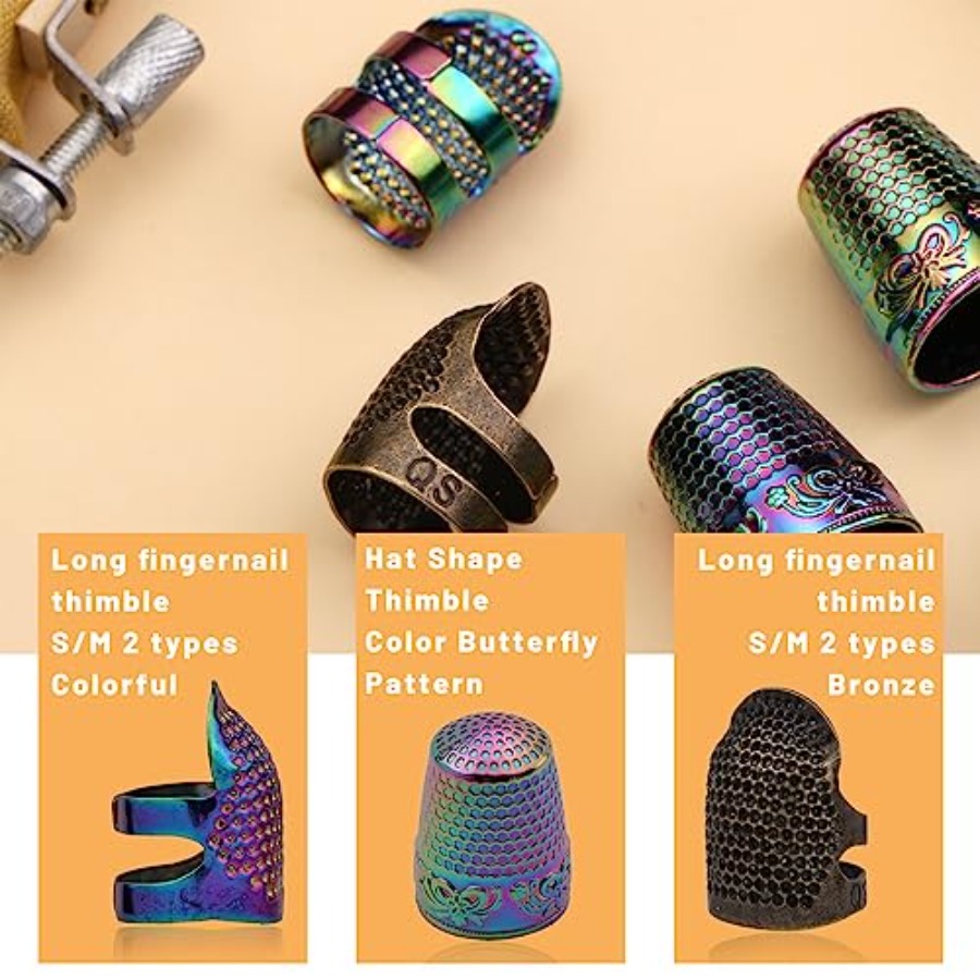 Thimbles for Hand Sewing, 6 PC - Sewing Thimble Metal review and price
