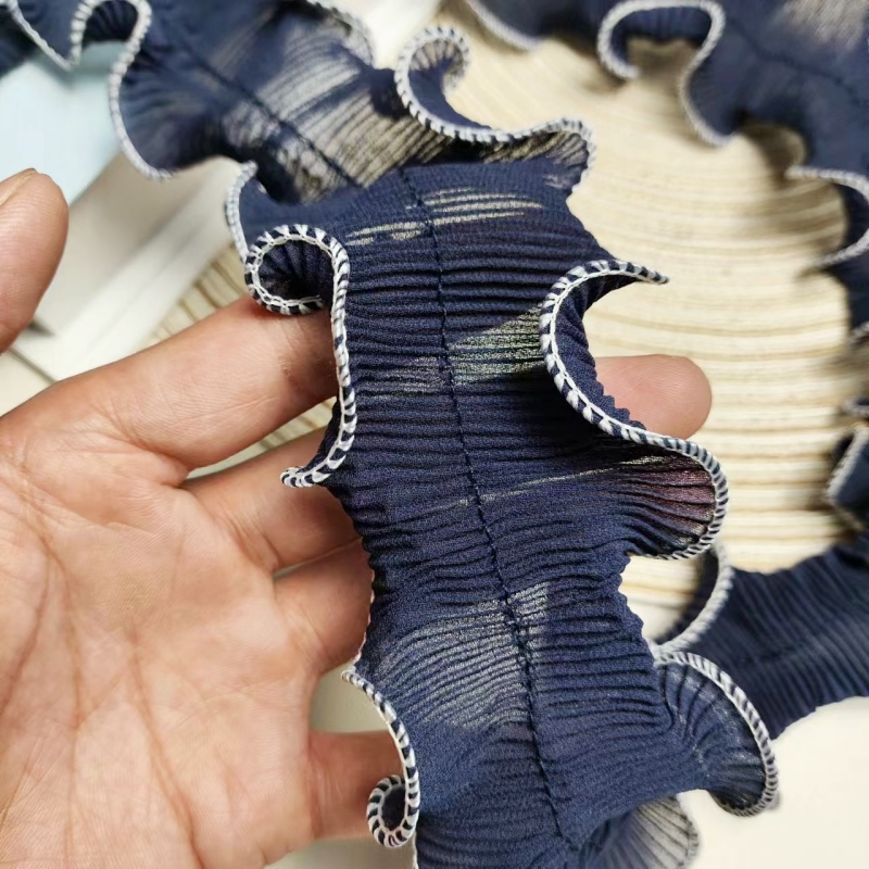 Dark blue Chiffon center Pleat - Textile Sewing Factory review and price